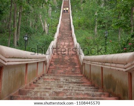This is stairs for  walk  up  and down stars (297 steps) to  the top ot volcano  Koakradong at Buriram,Thailand