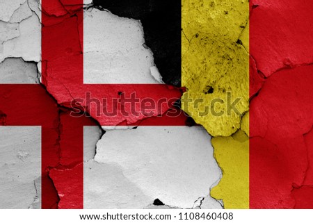 flags of England and Belgium Royalty-Free Stock Photo #1108460408