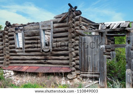Old destroyed wooden house