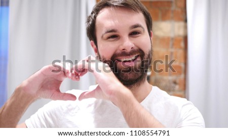 Heart Sign by Beard Man, Hands Gesture