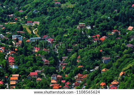 View of  Brasov city from Mountain Tampa, Transylvania, Romania
