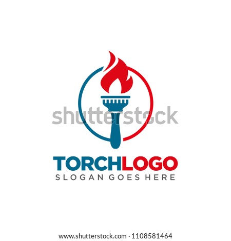 Torch logo design vector illustration