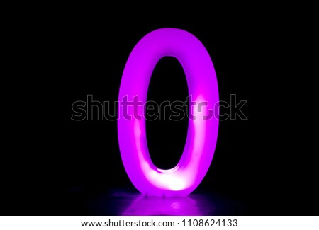 glowing the number zero