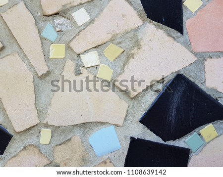 Colorful mosaic tiles wall decoration