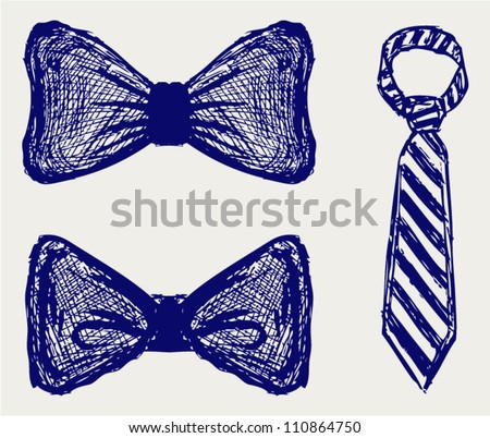 Vector tie. Doodle style