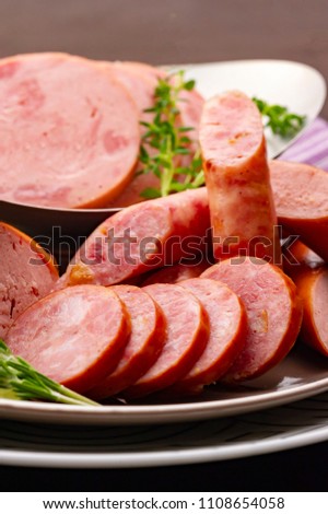 Assorted delicious ham or sausage