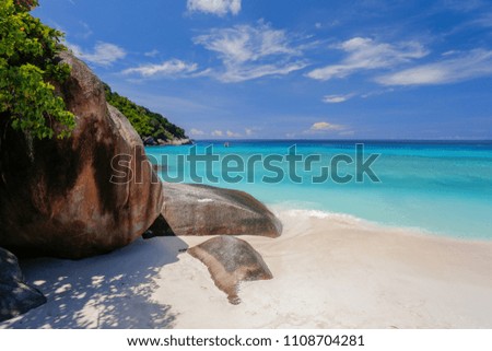 White sand beach and Clear water at Similan Island