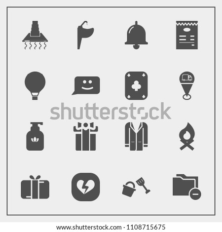 Modern, simple vector icon set with hood, call, file, celebration, document, business, faucet, cooking, campfire, folder, bucket, jump, bottle, fashion, hygiene, flame, kitchen, sink, soap, coat icons