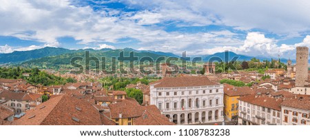 Cityscape of Bergamo, Italy on a sunny day