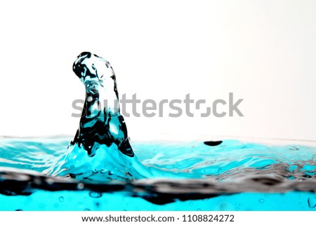 Blue water in white background