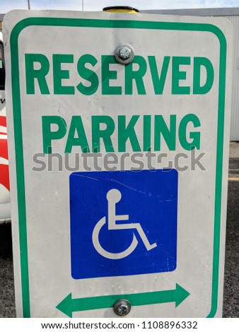 handicapped reserved parking sign