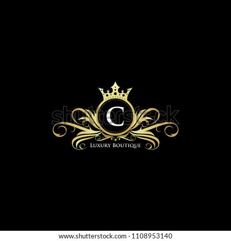 Letter C Gold Queen Luxury Design Logo