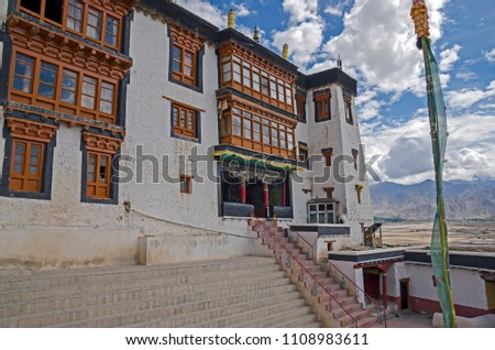 Inside of Spituk Monastery, Jammu and Kashmir, India.