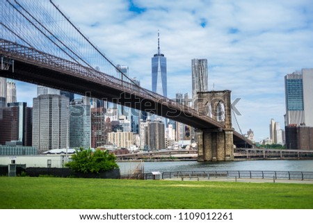 amazing beautiful view of Brooklyn bridge in New York City 