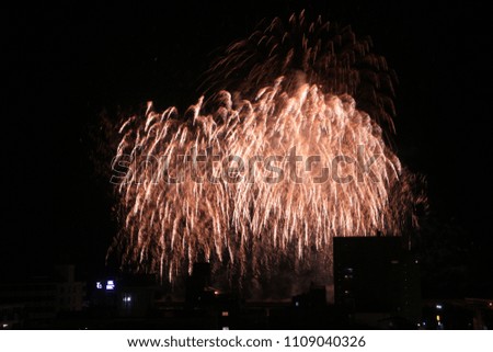Atami port amazing fireworks festival, Japan.
