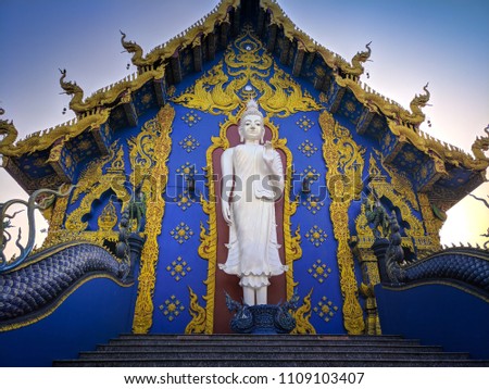 Wat Rong Suea Ten ,Blue Temple Chiangrai Thailand, Thai lanna art