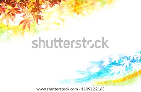 Colorful autumn leaves landscape in autumn (background picture)

