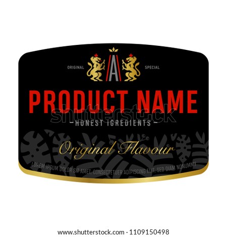 Label design template. Vintage style with modern elements.