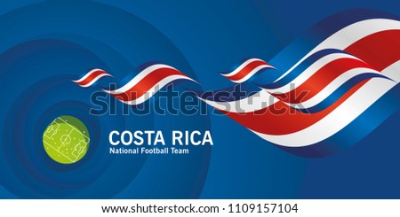 Costa Rica flag soccer football team abstact stadium background