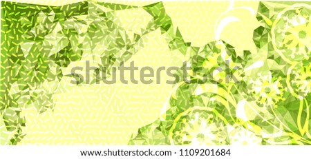 Abstract modern floral background for horizontal banner, texture, flyer, layout, postcard. Vector clip art