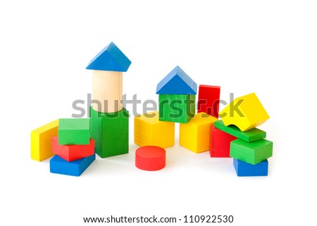 Wooden building blocks Royalty-Free Stock Photo #110922530