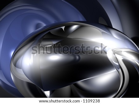 metall bubble in blue light