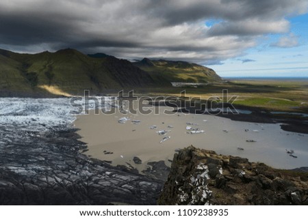 Iceland, glacier lagoon, Beautiful cold landscape picture of icelandic glacier lagoon bay,