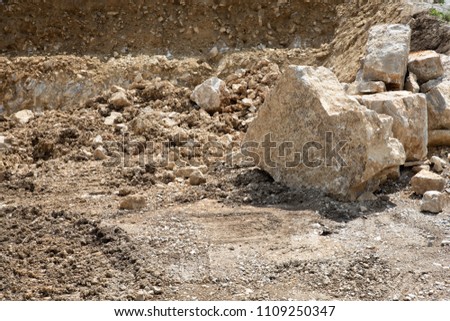 big stones from an excavation