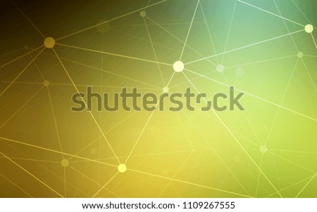 Dark Green, Yellow vector pattern with spheres, triangles. Abstract illustration with colorful discs and triangles. Completely new template for your brand book.