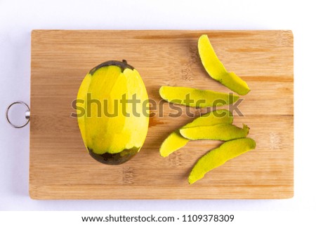 Top view or flat lay photo of mango