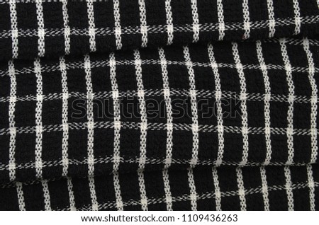 Tablecloth checkerel black and white texture background, high detailed 