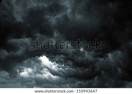 Beautiful storm sky with clouds, apocalypse like Royalty-Free Stock Photo #110943647