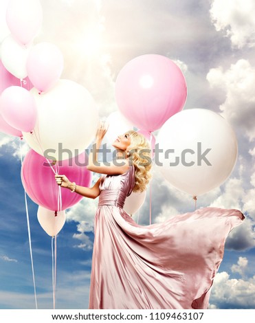 beautiful girl with balloons