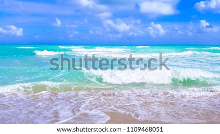Ocean waves Miami South Beach.
