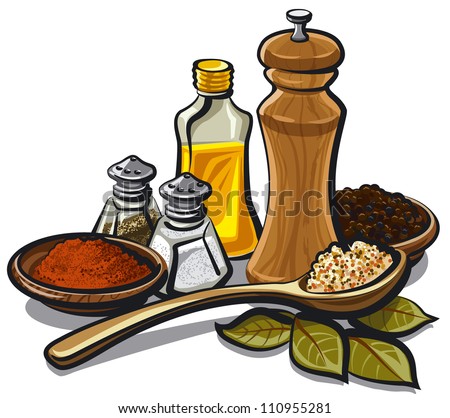 spices and flavorings Royalty-Free Stock Photo #110955281