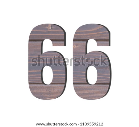  66 3d Number. Decorative brown wooden planks texture