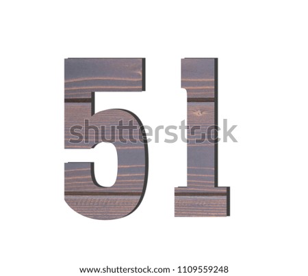  51 3d Number. Decorative brown wooden planks texture