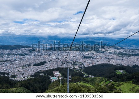 Quito, Ecuador: cityscape top view.