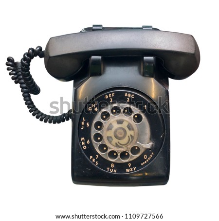 Isolated old phone tha af haschak white background.
