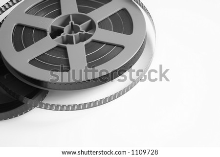 Old film reel isolated on a white background.