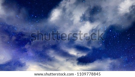 Blue galaxy and cloud