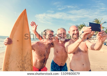 Surfers at a nice beach