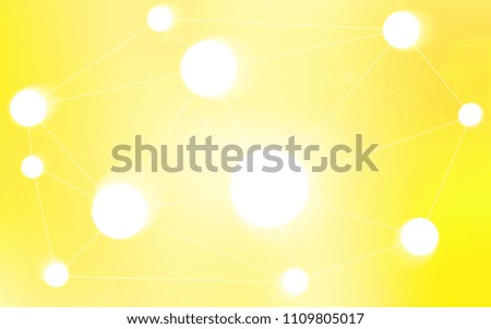 Light Yellow vector texture with disks, lines. Abstract illustration with colorful discs and triangles. Pattern can be used as texture of wallpapers.