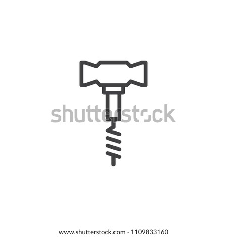 Corkscrew outline icon. linear style sign for mobile concept and web design. Wine bottle opener simple line vector icon. Symbol, logo illustration. Pixel perfect vector graphics
