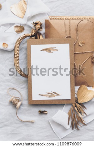 Wedding card invitation with decorations 