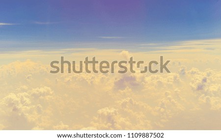 image of  sky and white clouds on day time for background usage. (vintage tone)