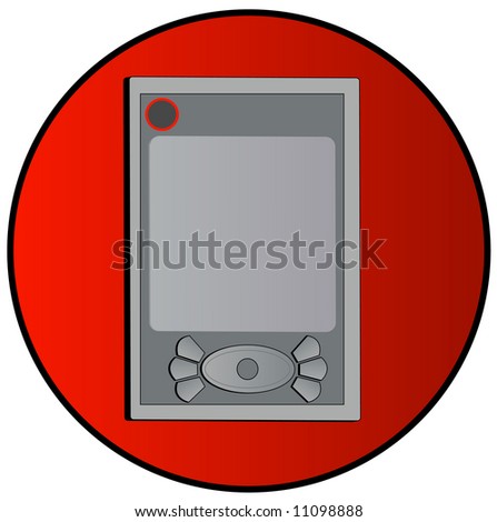 pda or electronic organizer on red button