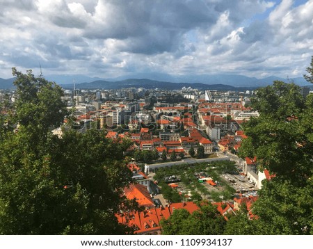 View from the castle hill on Ljubljana, Slovenia