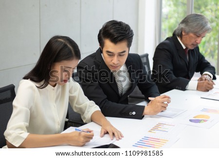 Business person in the meeting room to discuss and training regarding marketing 