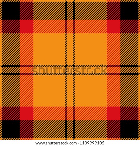 Yellow, red and black tartan plaid Scottish pattern
